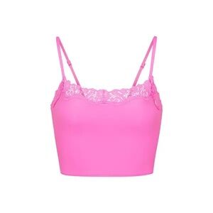 NWT SKIMS Fits Everybody Corded Lace Cami - Neon Orchid Pink Size 4X